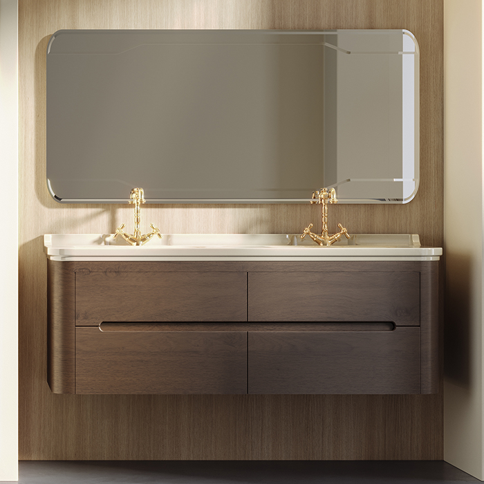 Kerasan Waldorf Комплект подвесной мебели 150см, с 4 ящиками, цвет: темный орех (noce)