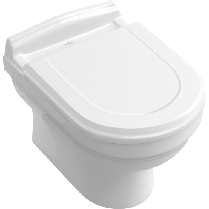 Villeroy Boch Hommage, Унитаз навесной, горизонтальный выпуск, размер 37x60см, с антигрязевым покрытием CeramicPlus, цвет: белый