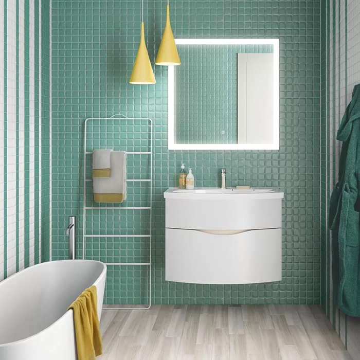 Kerama Marazzi Riva Раковина 80х47.5х15см., накладная, мебельная, с крепежом, 1 отв., с переливом, цвет: белый глянцевый