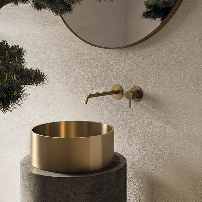 Newform X-Steel 316 Смеситель для раковины, встраиваемый, цвет: PVD Brushed pale gold