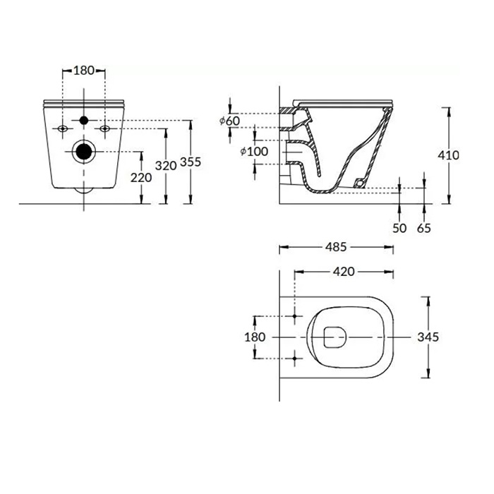 Комплект 6 в 1: унитаз Kerama Marazzi Cubo безободковый, инсталляция, сиденье микролифт, крепление, звукоизоляция, клавиша смыва: хром