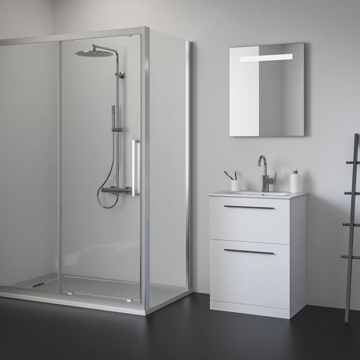 Ideal Standard Ceratherm T125 Душевая система, с термостатическим смесителем, душевая лейка stick, верхний душ Ø30см., поворотный держатель верхнего душа, настенный кронштейн, шланг для душа IdealFlex 175см., цвет: хром