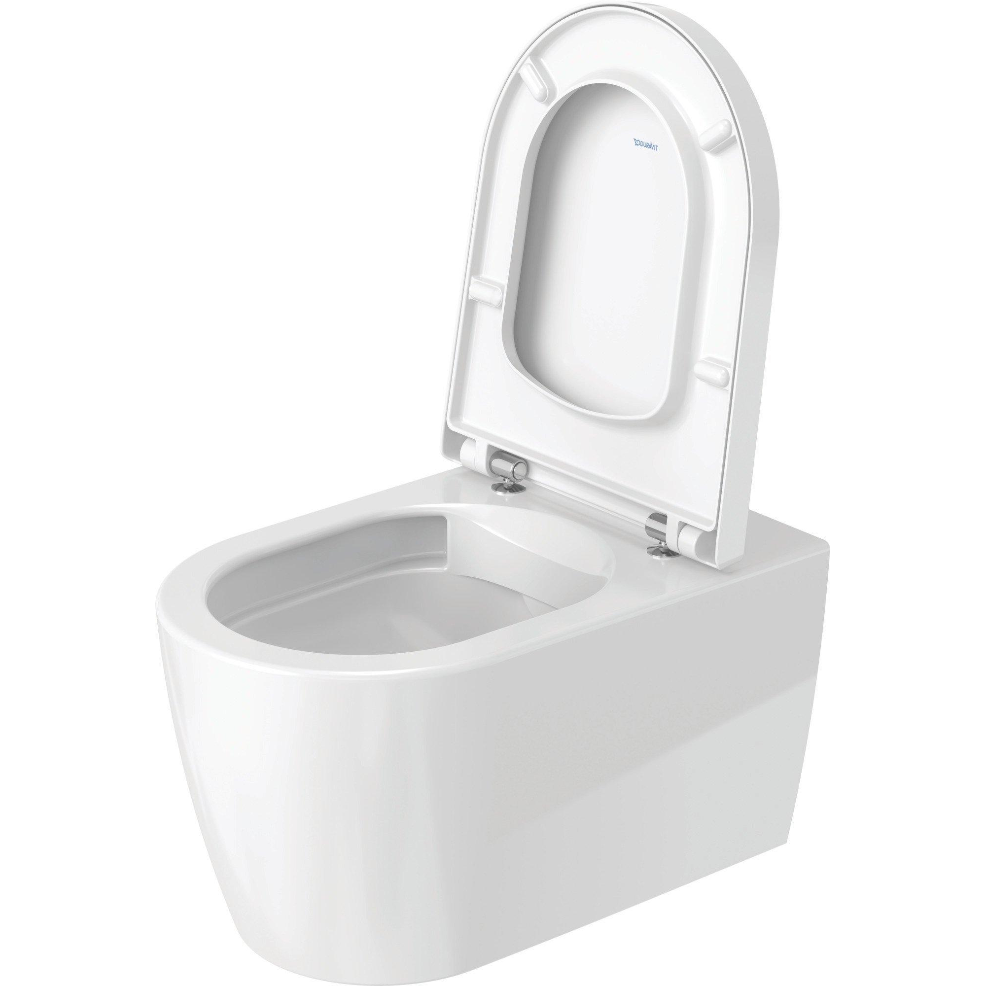 Duravit Me by Starck Комплект: подвесной унитаз 56x37см, Rimless 252909+ сиденье с мягким закрыванием 002009, цвет: белый
