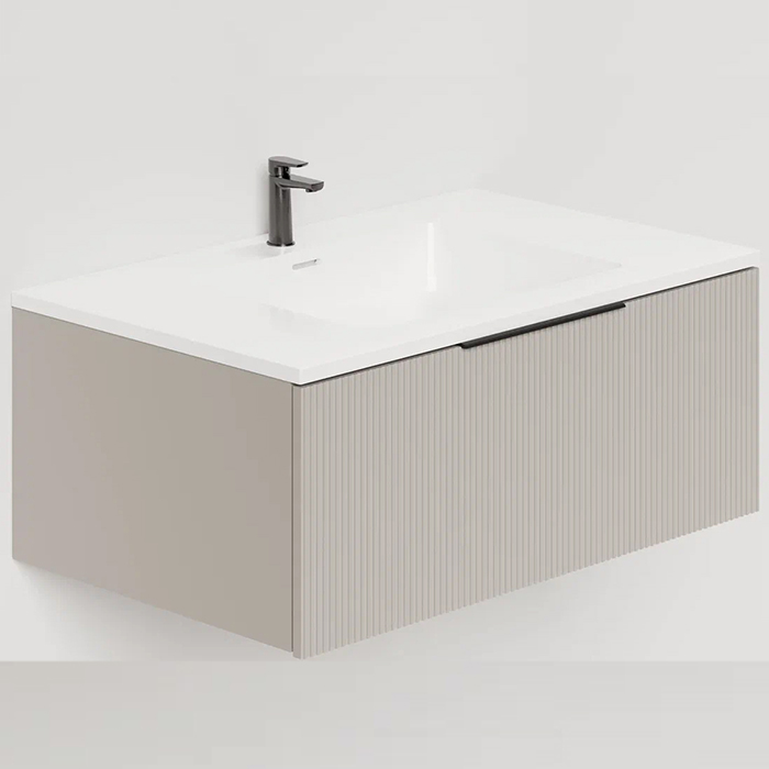 Salini Touch Тумба 80x50x32см., подвесная, с раковиной, 1 ящик, верт. фрез., цвет: Grey