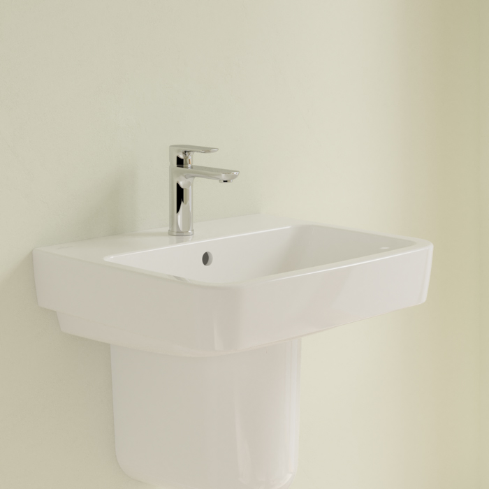 Villeroy&Boch O.novo раковина 55x46x17.5см., 1 отв., подвесная, с переливом, цвет: альпийский белый
