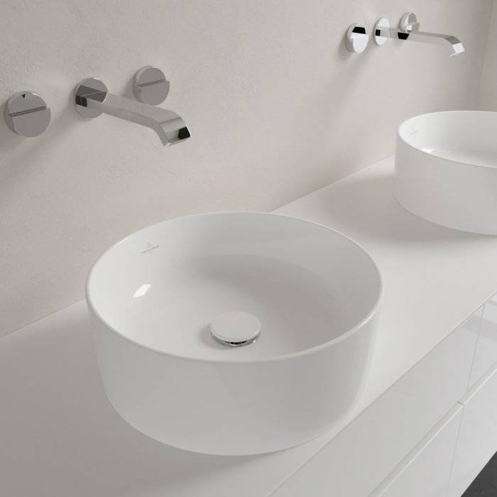 Villeroy&Boch Collaro Раковина накладная 400*400*145h, без отв. под смеситель, без перелива, TitanCeram, цвет альпийский белый