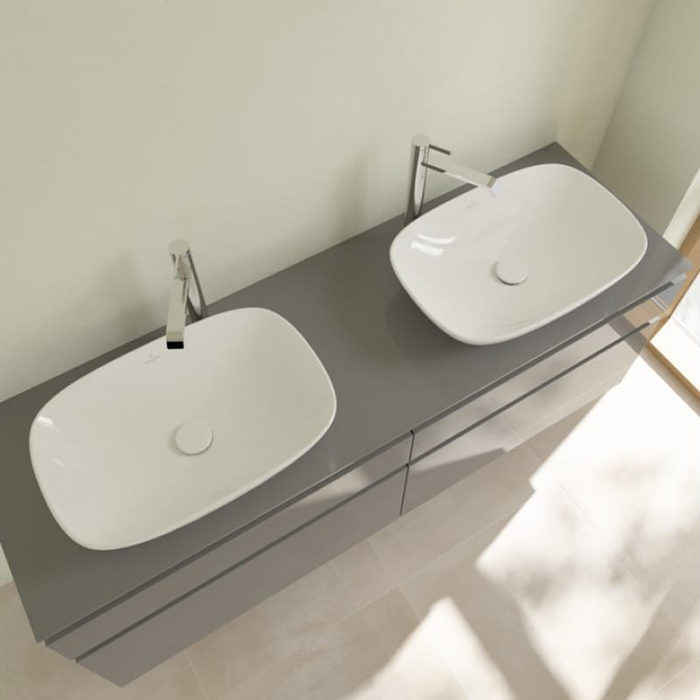 Villeroy&Boch Loop&Friends Раковина 38х56х12см., накладная, без отв., без перелива, цвет: альпийский белый