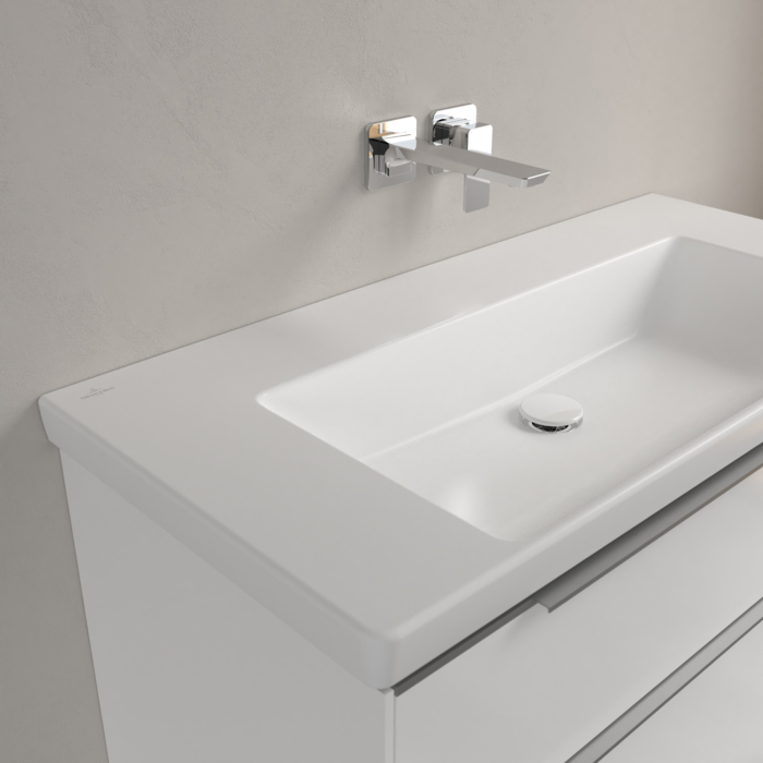 Villeroy&Boch Subway 3.0 Раковина 100х47х16.5см., без отв., подвесная, CeramicPlus, без перелива, цвет: белый камень