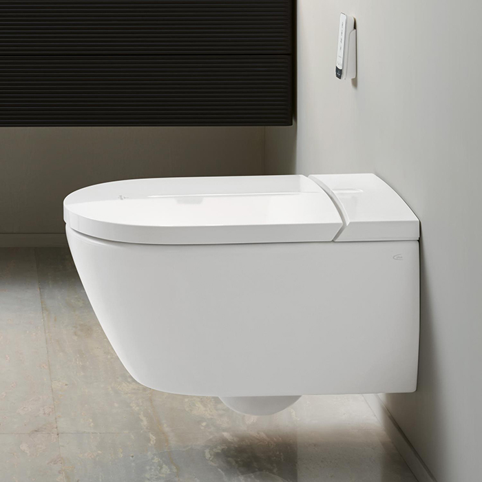 Villeroy&Boch ViClean Унитаз-биде 38.5x59.5x40см., подвесной, электронный, с антигрязевым покрытием CeramicPlus, цвет: альпийский белый