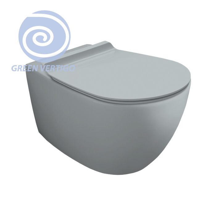 Simas Vignoni Унитаз 56x36.5см., подвесной, безободковый, GREEN VERTIGO, цвет: tela matt