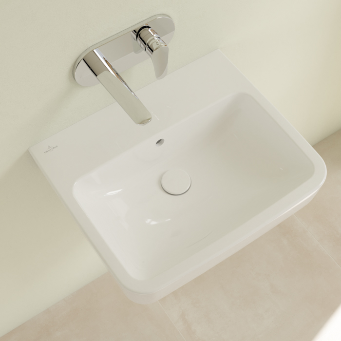 Villeroy&Boch O.novo раковина 55x46x17.5см., без отв., подвесная, с переливом, цвет: альпийский белый