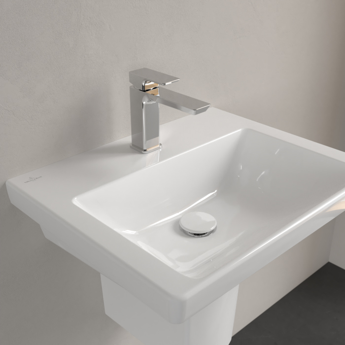 Villeroy&Boch Subway 3.0 Раковина 55х44х16.5см., 1 отв., подвесная, без перелива, цвет: альпийский белый
