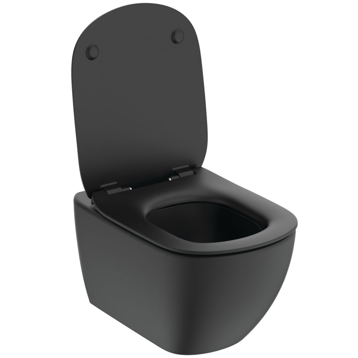 Ideal Standard Idealmood Унитаз подвесной 53.5х36.5см., AquaBlade®, с сиденьем и крышкой, цвет: Черный матовый