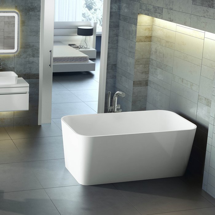 Victoria + Albert  Edge Ванна 150х80х60см., quarrycast, цвет: белый