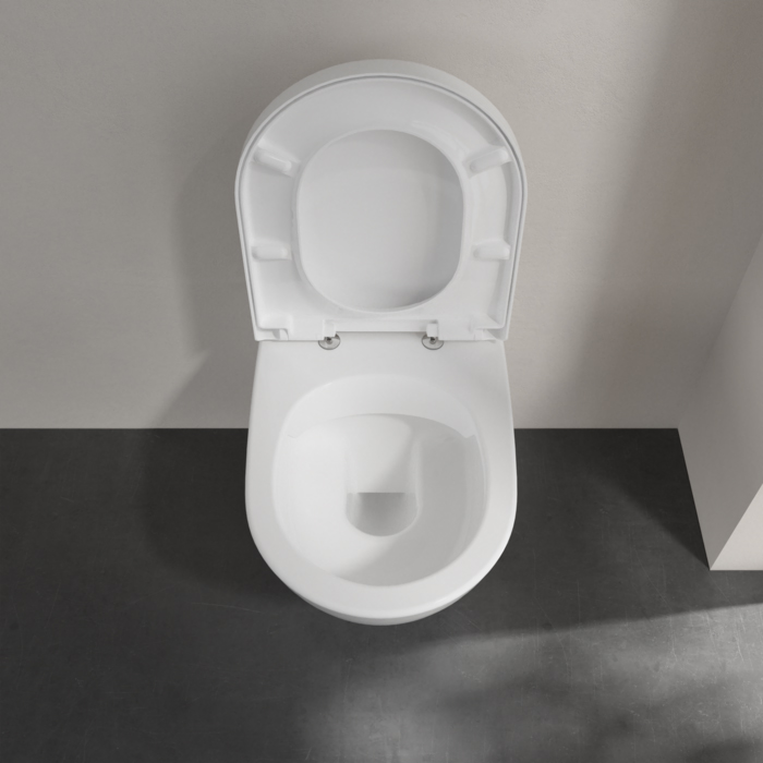 Villeroy&Boch Subway 2.0, Унитаз подвесной, с открытым смывным краем Compact, DirectFlush, горизонтальный выпуск, не подходит для установки со смывными кранами, 37x56см, цвет: белый
