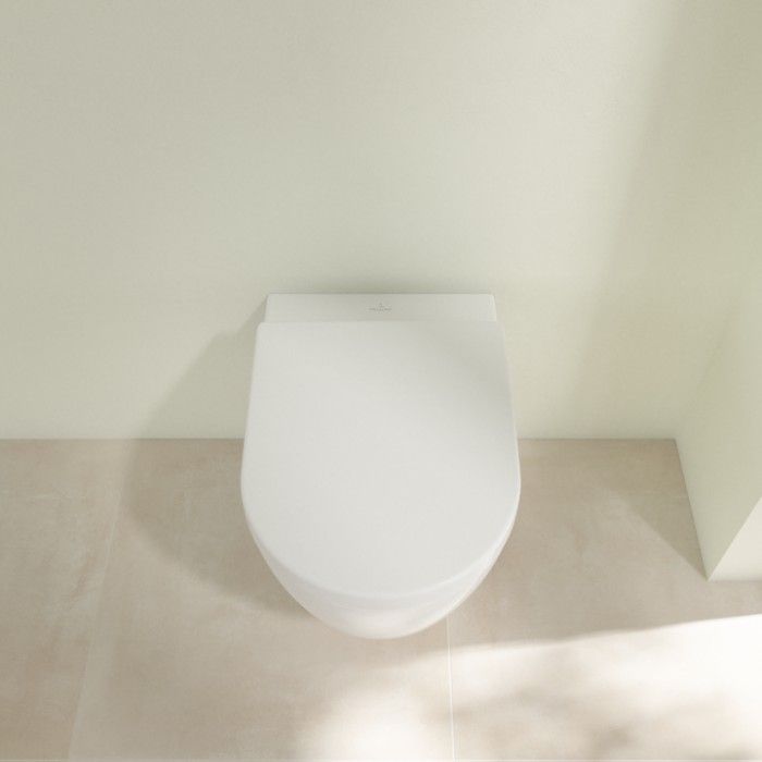 Villeroy&Boch Avento Комплект унитаз-подвесной 37x53см, сиденье QuickRelease, SoftClose, цвет: альпийский белый