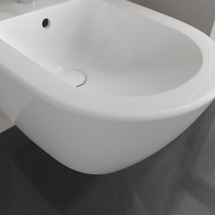 Villeroy&Boch Subway 2.0, Биде подвесное, 1 отверстие под смеситель, с переливом, 37x56.5см, с антигрязевым покрытием CeramicPlus, цвет: белый