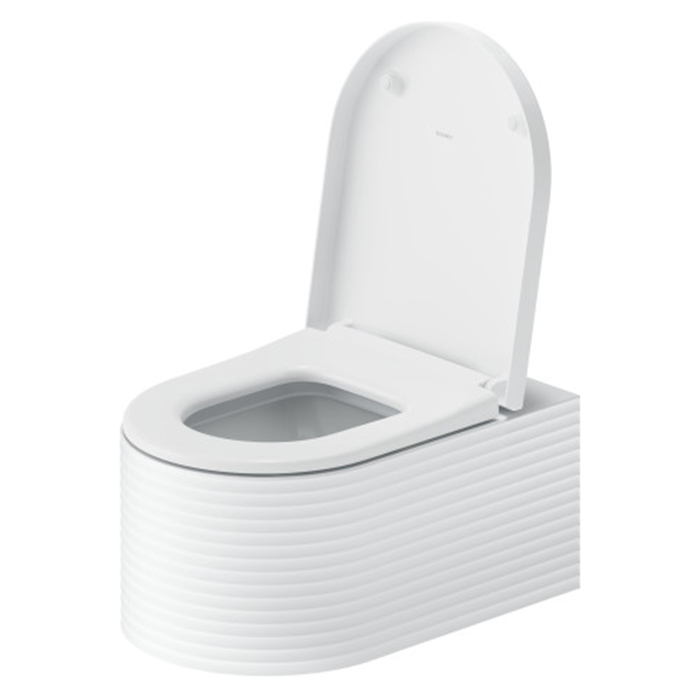 Duravit Millio Унитаз подвесной, 37x57см., декор "Grooves", крепление в компл., цвет: белый шелковисто-матовый