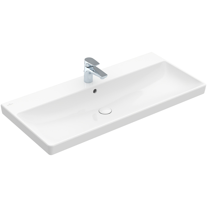Villeroy&Boch Avento Раковина 100х47 см, 1 отв., с переливом, с антигрязевым покрытием CeramicPlus, цвет: белый