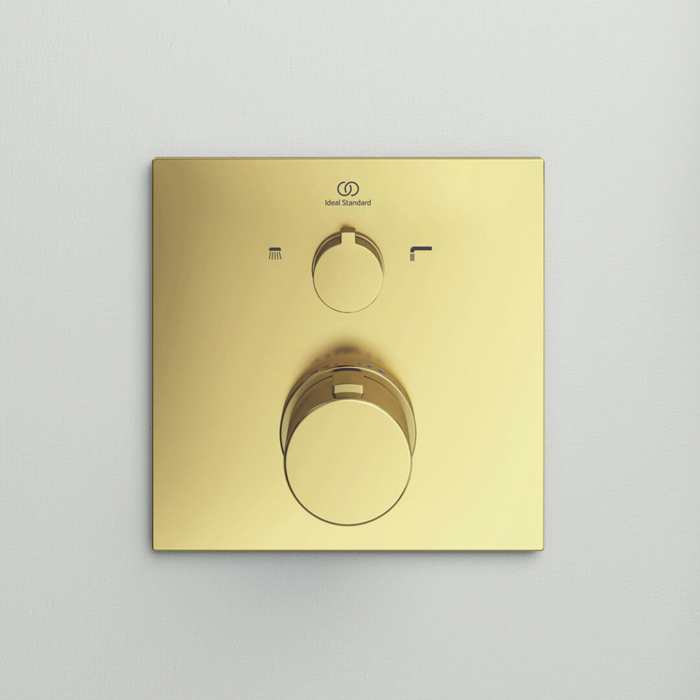 Ideal Standard Ceratherm C100 Смеситель для душа, встраиваемый, термостатический, цвет: PVD Brushed Gold (Шлифованное Золото)