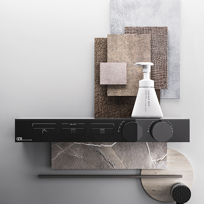 Gessi Hi-Fi Термостат для душа, с включением до 3 источников одновременно, цвет: Black Metal PVD