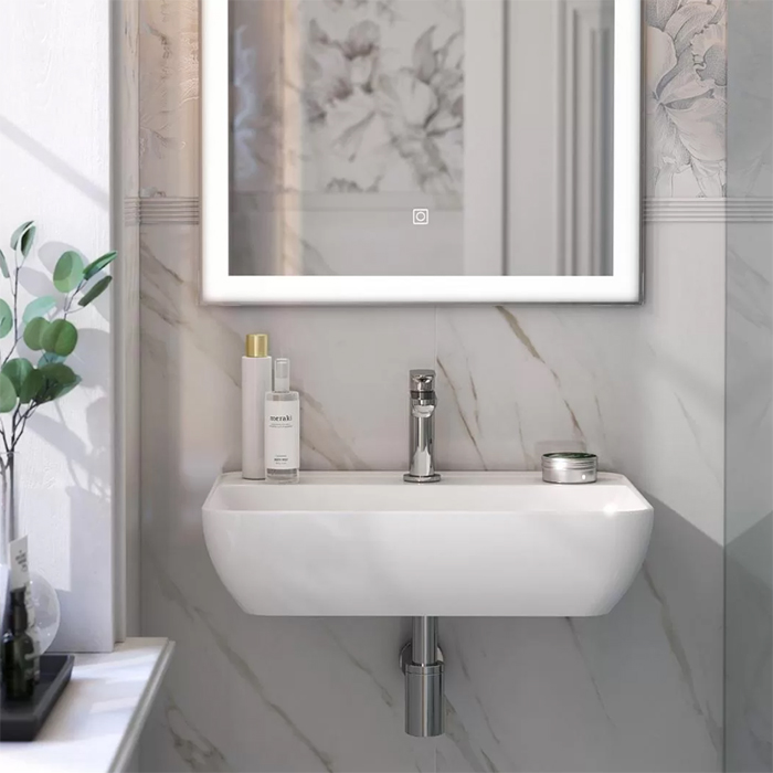 Kerama Marazzi Plaza Раковина подвесная 55х40см., без отв., цвет: белый глянцевый