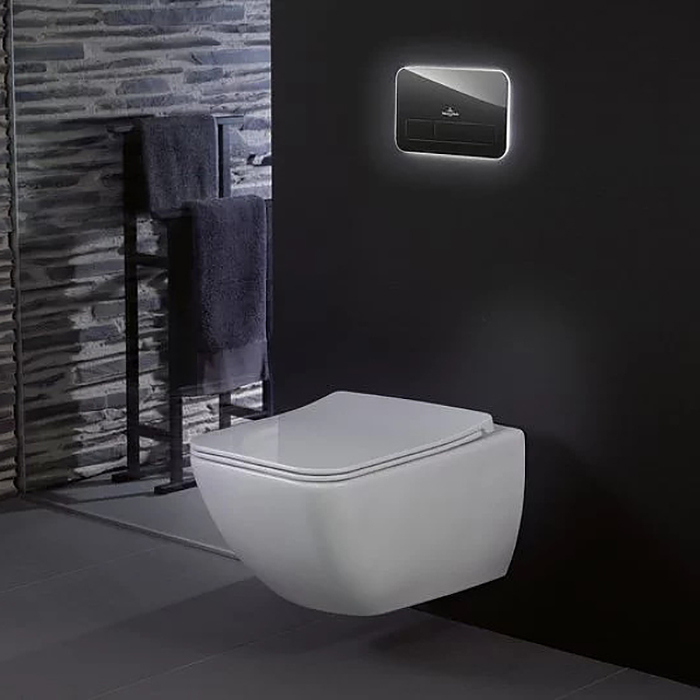 Villeroy&Boch Venticello Унитаз 33x37.5см., подвесной, безободковый, с гориз. выпуском, с сиденьем микролифт, цвет: альпийский белый