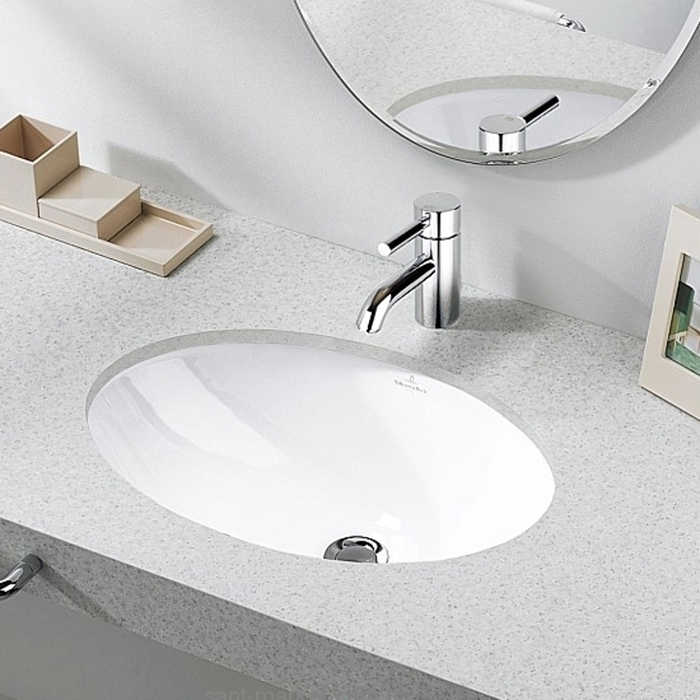 Villeroy&Boch Evana Раковина 50х35х20см., без отв., под столешницу, с переливом, с антигрязевым покрытием CeramicPlus, цвет: альпийский белый