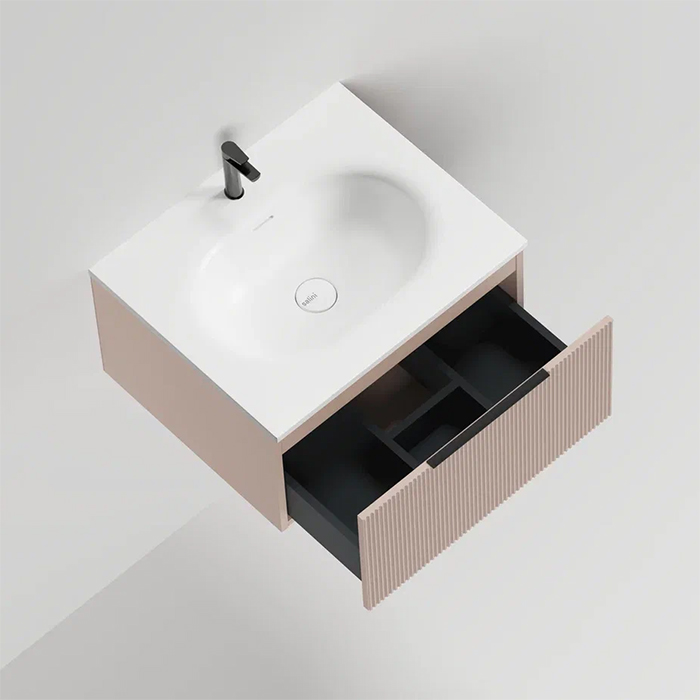 Salini Touch Тумба 60х50х32см., подвесная, с раковиной, 1 ящик, верт. фрез., цвет: Taupe