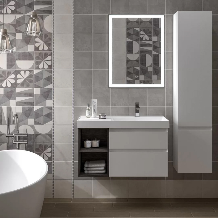 Kerama Marazzi Cubo Пенал 165см., подвесной, правый, цвет: белый матовый
