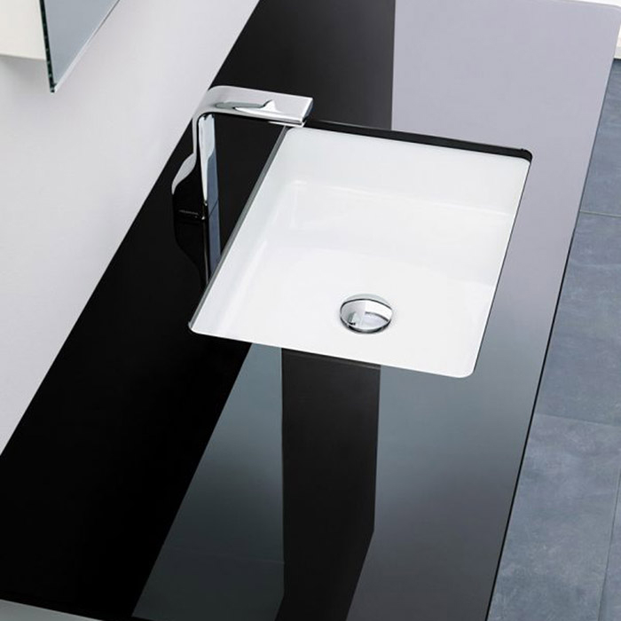 Flaminia Miniwash Раковина 43x31x12 см, 1 отв., встраиваемая снизу, цвет: белый
