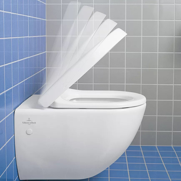 Villeroy&Boch Hommage Сиденье с крышкой для унитаза, с микролифтом, нерж. сталь, цвет: ярко-белый
