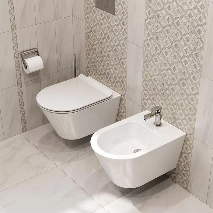 Kerama Marazzi Plaza Modern Биде подвесное, 1 отв., цвет: белое глянцевое