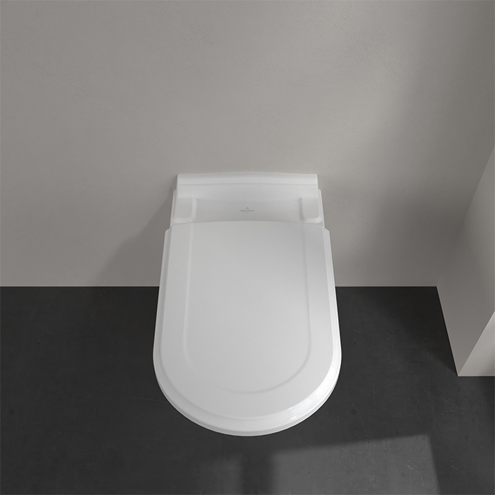 Villeroy Boch Hommage, Унитаз навесной, горизонтальный выпуск, размер 37x60см, с антигрязевым покрытием CeramicPlus, цвет: белый