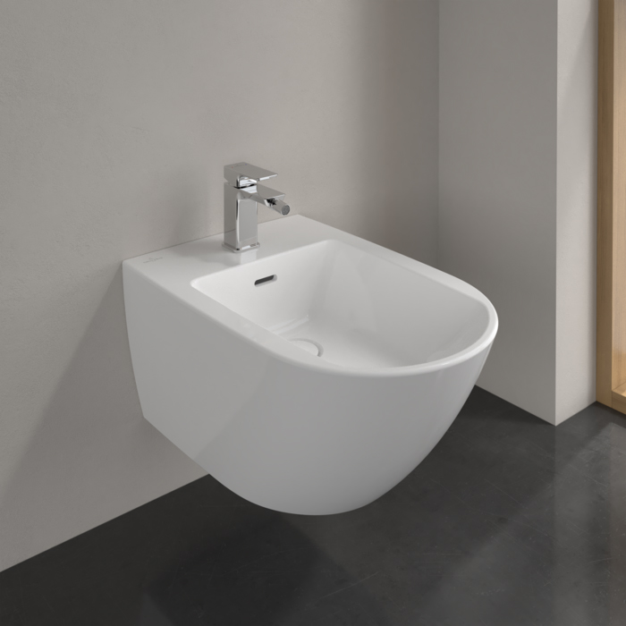 Villeroy&Boch Subway 3.0 Биде подвесное 37.5х56х27см., 1 отв., с донным клапаном, цвет: альпийский белый