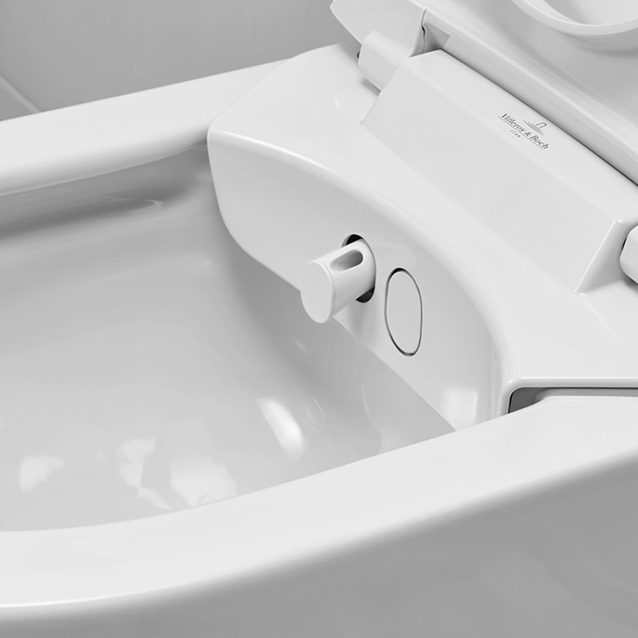 Villeroy&Boch ViClean Унитаз-биде 38.5x59.5x40см., подвесной, электронный, с антигрязевым покрытием CeramicPlus, цвет: альпийский белый