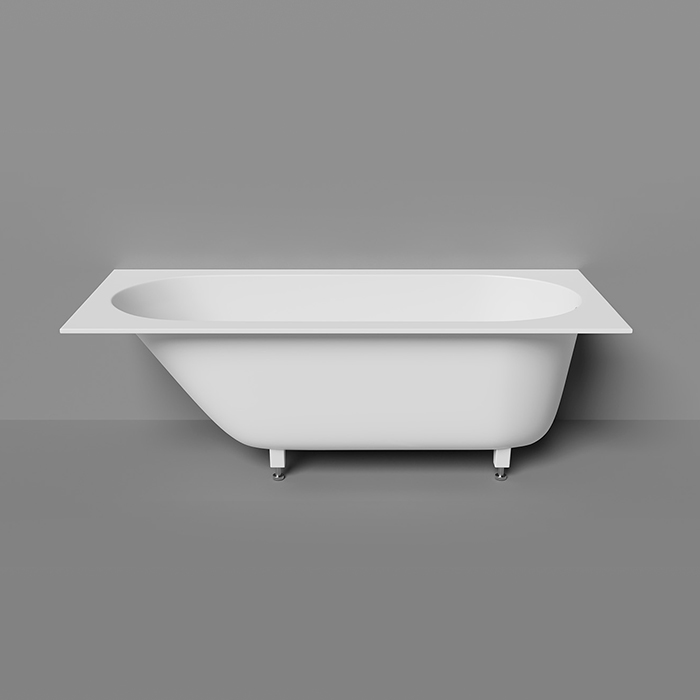 Salini Lofo Ванна 168.8x74.2x59см, встраиваемая, Solid Surface, без слив-перелива, с ножками, цвет: белый матовый