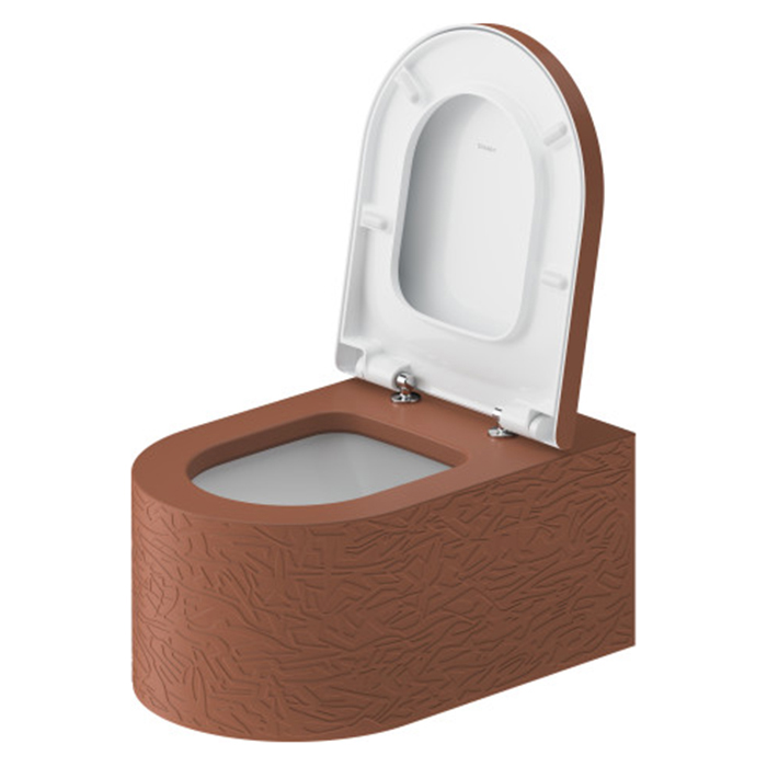 Duravit Millio Унитаз подвесной, 37x57см., декор "Pattern", крепление в компл., цвет: матовая корица