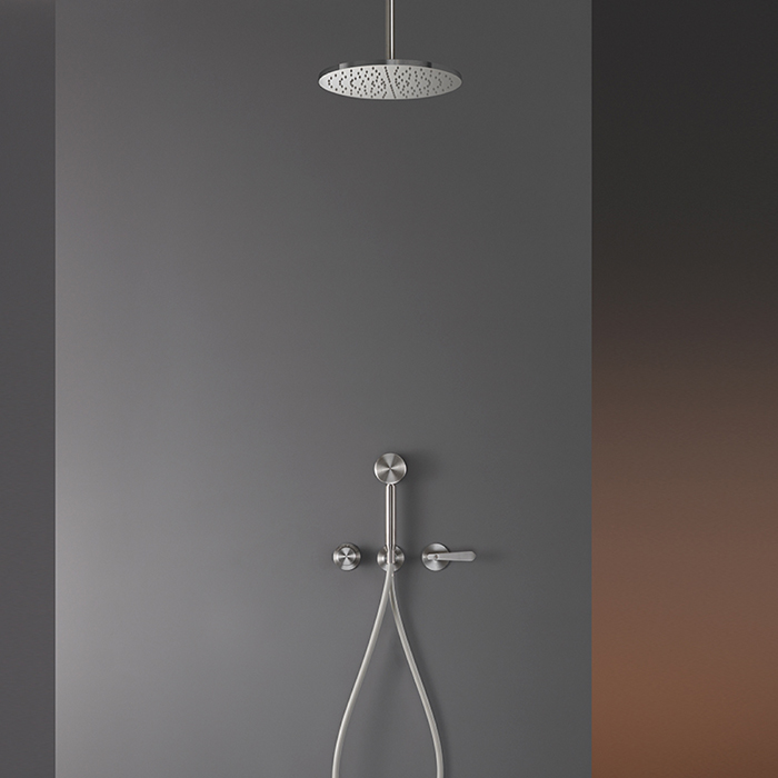 CEA Design LUTEZIA Смеситель для душа, настенный, термостатический, с ручным душем, цвет: нержавеющая сталь/Grigio seta