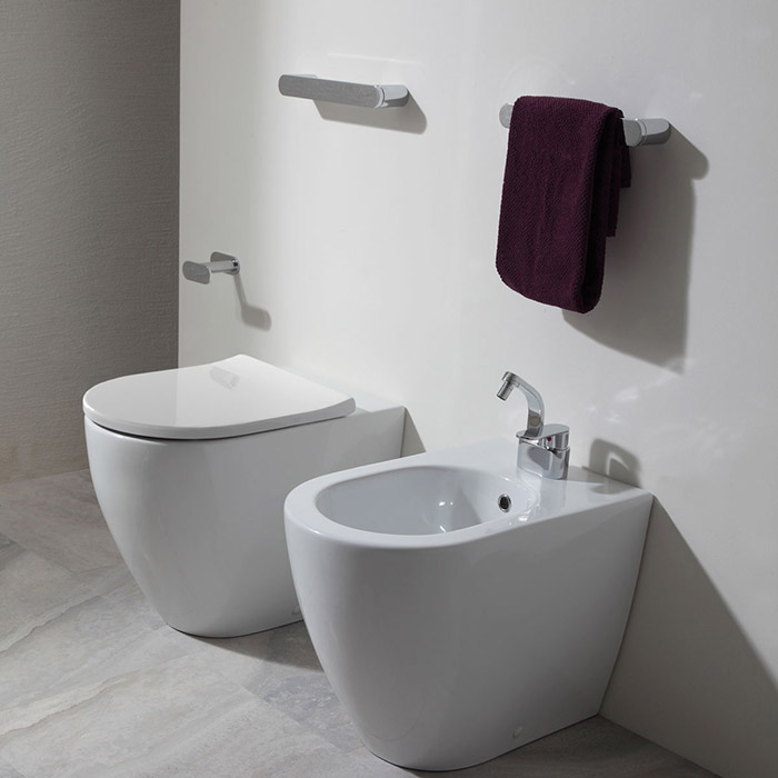 Flaminia Link Plus Унитаз напольный 56x36xh42см, с универсальным выпуском, с системой goclean®, цвет: белый глянцевый