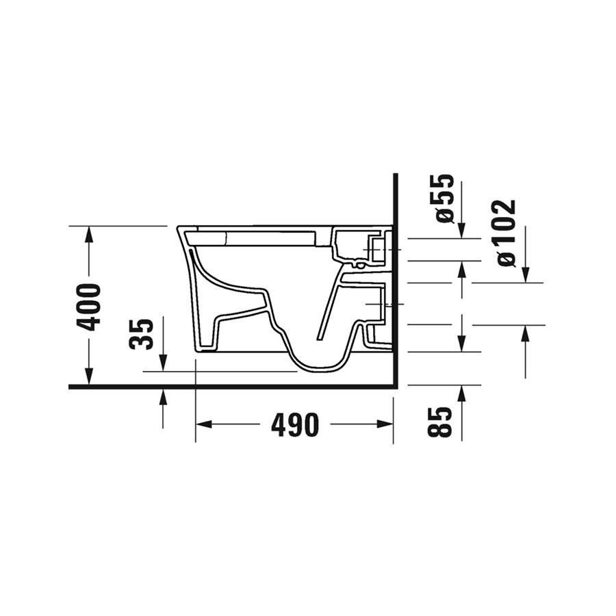 Duravit White Tulip Унитаз подвесной 37x54 см, безободковый, HygieneGlaze, цвет: белый