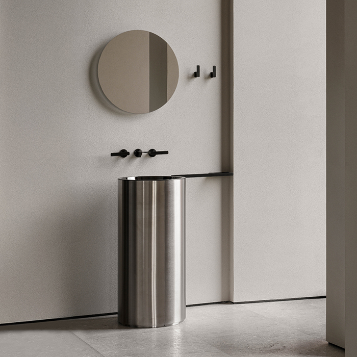 CEA Design ABACO Зеркало 55см., подвесное, круглое, цвет: нержавеющая сталь