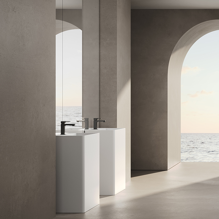 Dea Design Pedestal Basin Раковина 60x42x90см., напольная, без отв., Solid Surface, цвет: White №18