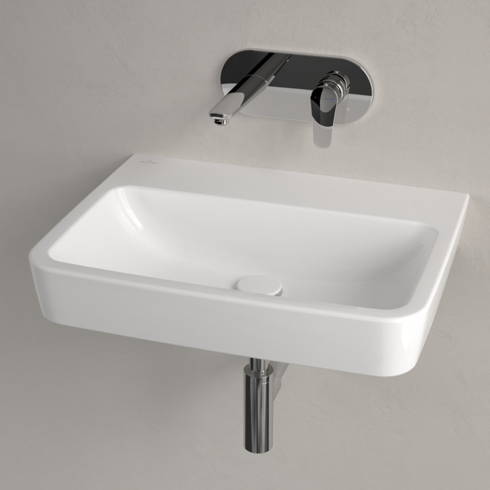 Villeroy&Boch O.novo раковина 60x46x17.5см., без отв., подвесная, без перелива, цвет: альпийский белый