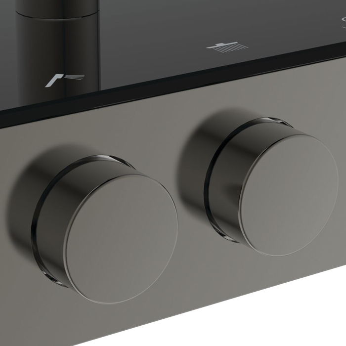 Ideal Standard Solos Душевая система, с термостатическим смесителем для душа, держатель для лейки, верхний душ 33см., ручная душевая лейка, шланг 175см., цвет: PVD Magnetic Grey (Магнит)