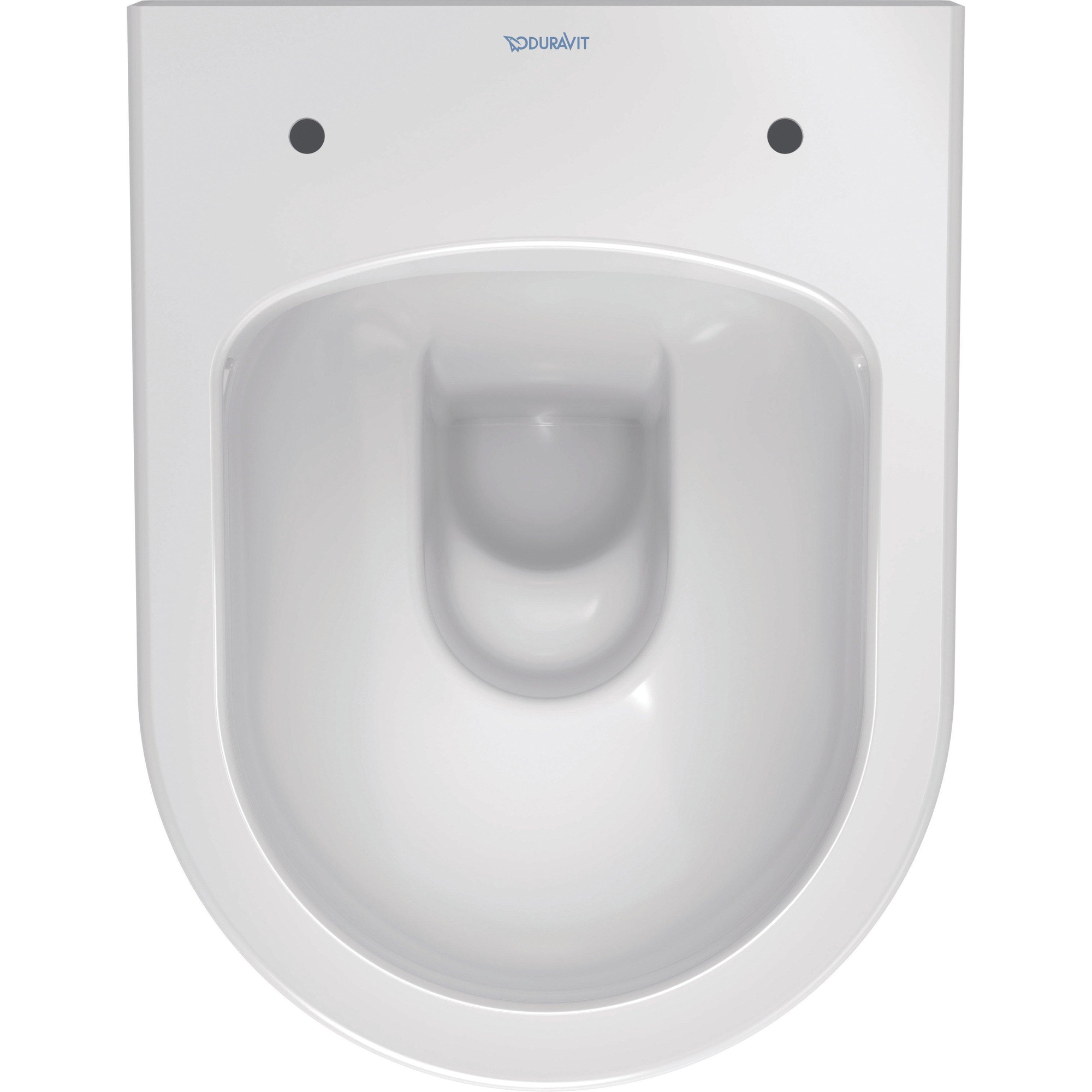 Duravit ME by Starck Комплект: унитаз подвесной Compact Rimless, 37x48см 253009 + сиденье с микролифтом: 002019, цвет: белый