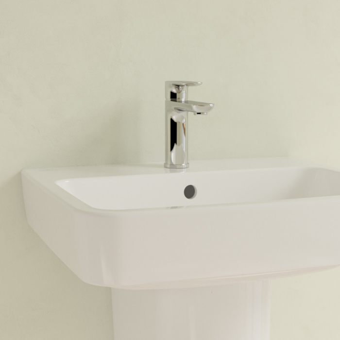 Villeroy&Boch O.novo раковина 55x46x17.5см., 1 отв., подвесная, с переливом, цвет: альпийский белый