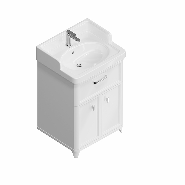 Kerama Marazzi Pompei Тумба 60см., напольная, с ящиком и дверцами, цвет: белый глянцевый