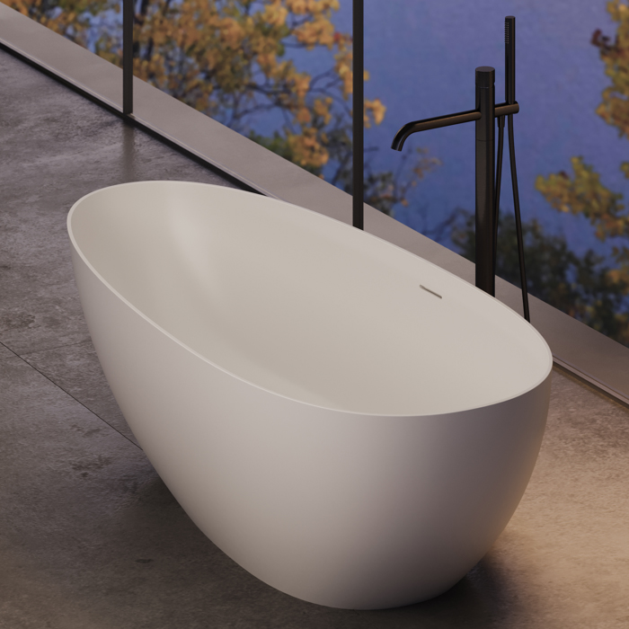 Dea Design Edge Ванна 160x76x56см., отдельностоящая, Solid Surface, цвет: White №18