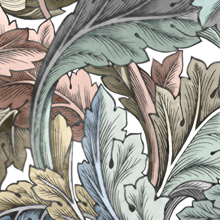 Devon&Devon Decor Slabs Керамогранит 120x240см, универсальная, глазурованнаный, декор: acanthus painted pink